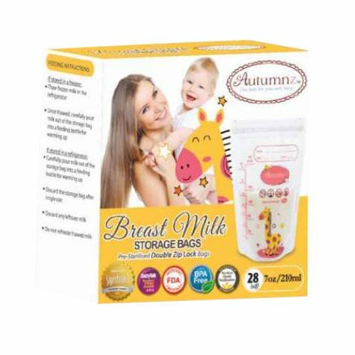 Autumnz Breastmilk Storage Bags 7oz giraffe