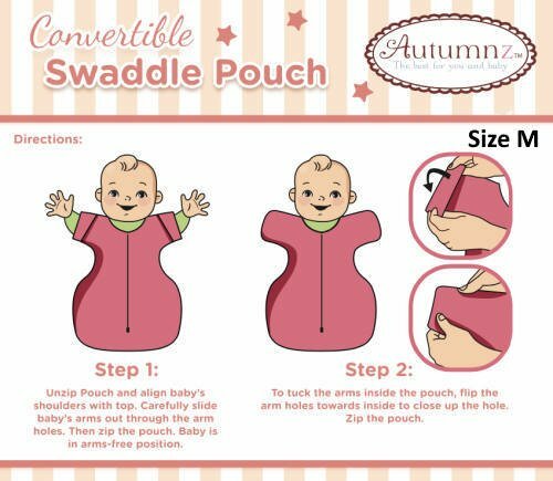 Autumnz Convertible Swaddle Pouch Descriptions Size M