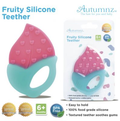 Autumnz Fruity Silicone Teether STRAWBERRY