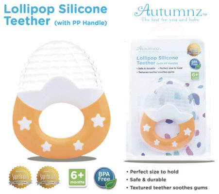 Autumnz Lollipop Silicone Teether ORANGE