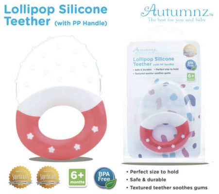 Autumnz Lollipop Silicone Teether RED BERRIES