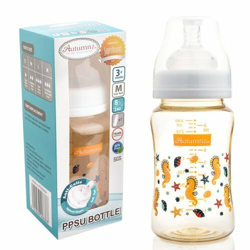 Autumnz PPSU Wide-Neck Bottle 8oz SPEEDY SEAHORSE