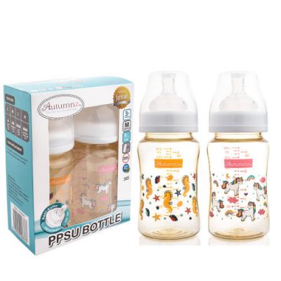 Autumnz PPSU Wide-Neck Bottle 8oz TWIN SPEEDY SEAHORSE RAINBOW UNICORN