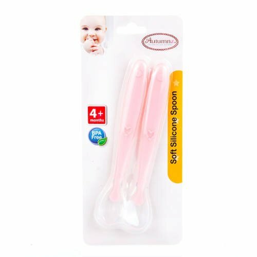 Autumnz Soft Silicone Spoon 2pcs PINK