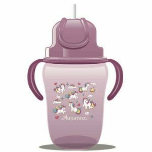 Autumnz Straw Bottle With Handle 350ml PURPLE