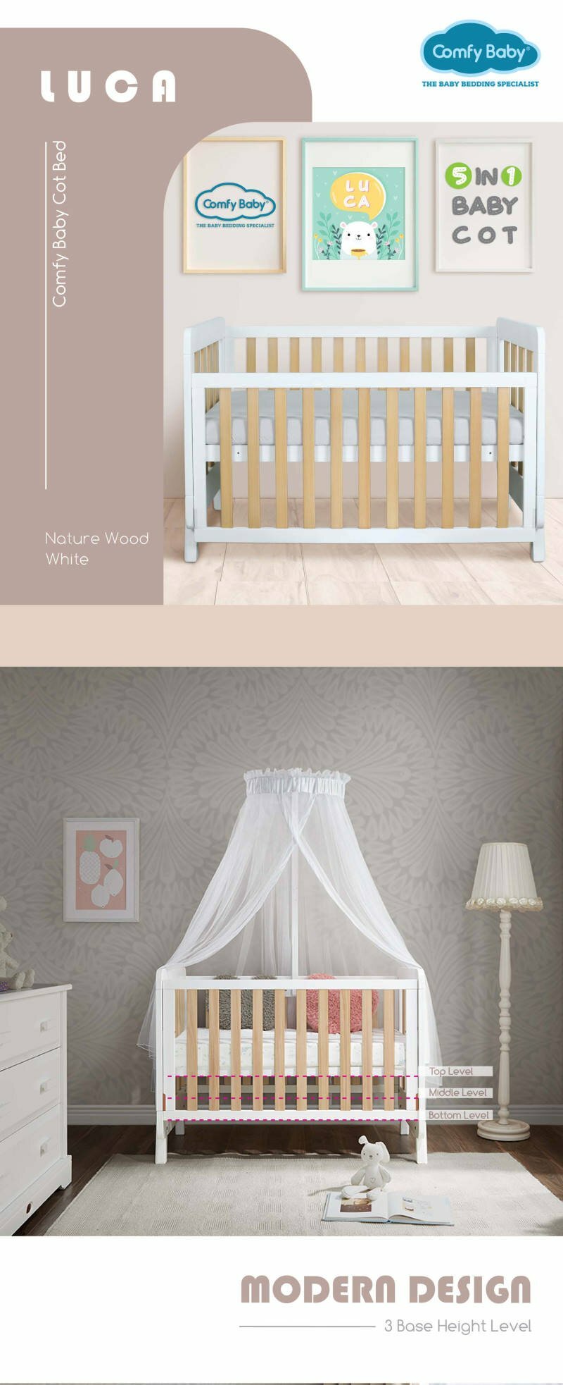 Comfy Baby Luca Baby Cot Product Descriptions