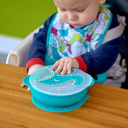 Marcus & Marcus Self-Feeding Suction Bowl With Lid