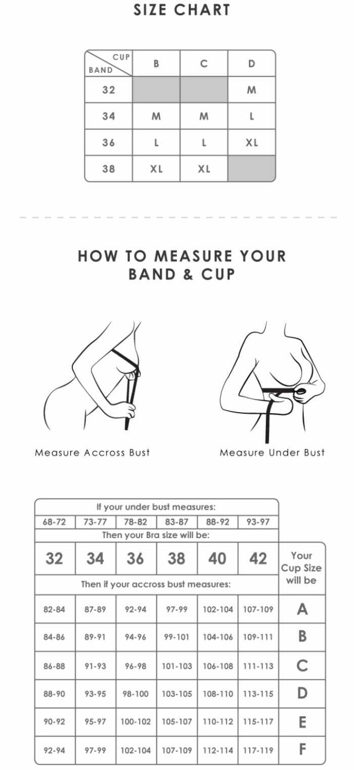 Shapee Classic Nursing Bra Size Chart & Measurement