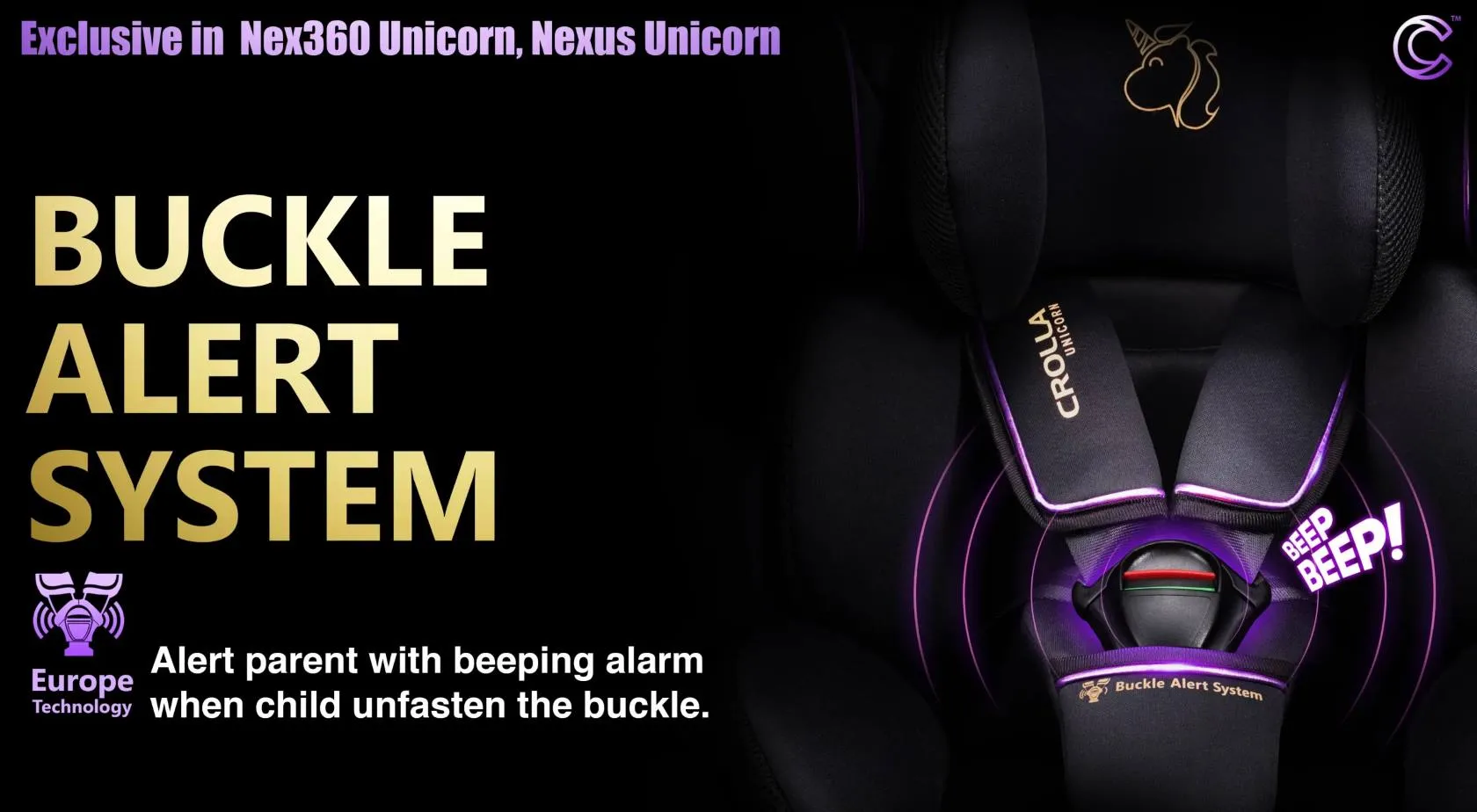 Crolla Nex360 Spin Isofix Car Seat UNICORN