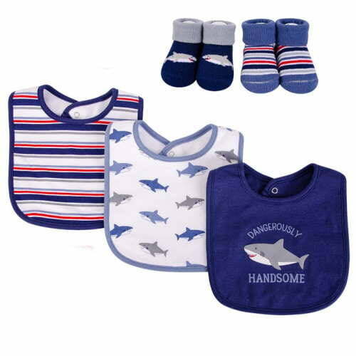 Hudson Baby Baby Bib & Sock 5pcs 17588