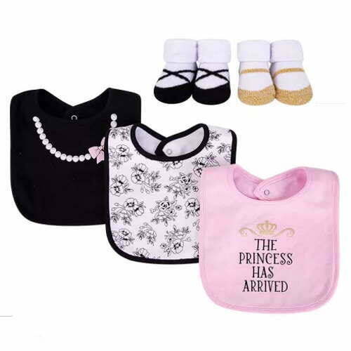 Hudson Baby Baby Bib & Sock 5pcs 17603