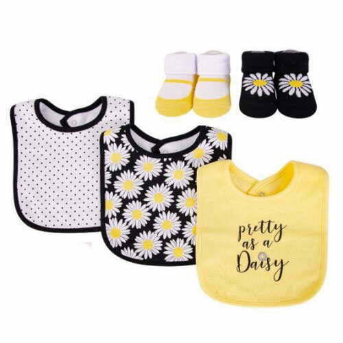 Hudson Baby Baby Bib & Sock 5pcs 17609