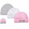 Hudson Baby Newborn Baby Caps 3pcs 51711