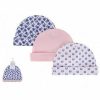 Hudson Baby Newborn Baby Caps 3pcs 52303