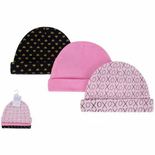 Hudson Baby Newborn Baby Caps 3pcs 52305