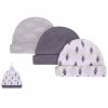 Hudson Baby Newborn Baby Caps 3pcs 52312