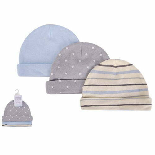 Hudson Baby Newborn Baby Caps 3pcs 52313