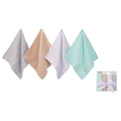 Hudson Baby Wash Cloth Woven 4pcs 57255