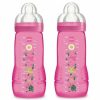 MAM Easy Active Baby Bottle 330ml TWIN PINK BIRD & LEOPARD