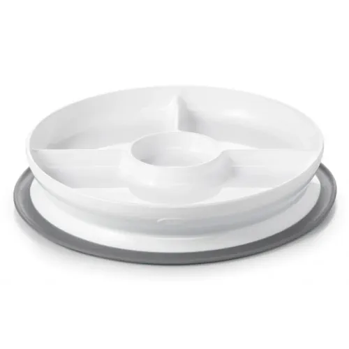 OXO TOT Stick & Stay Suction Divided Plate GREY