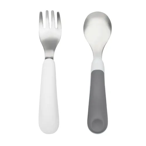 OXO Tot Fork & Spoon Set GREY