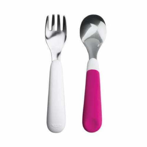 OXO Tot Fork & Spoon Set PINK