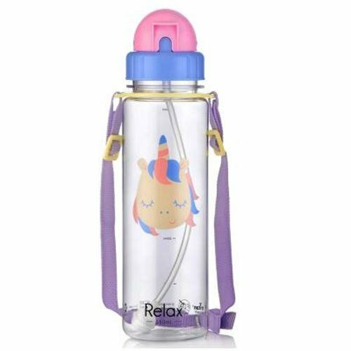 Relax Kids Tritan Straw Bottle 500ml D7655 UNICORN