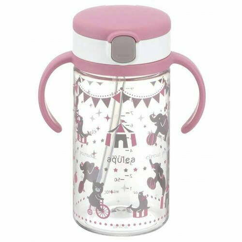 Richell Aqulea Straw Bottle 320ml PINK