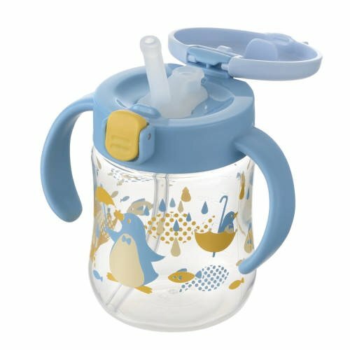 Richell TLI Straw Bottle BLUE