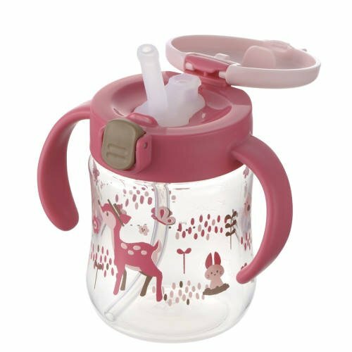 Richell TLI Straw Bottle PINK