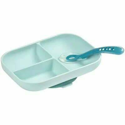 Beaba Silicone Meal Set With Suction Pad BLUE