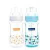 Autumnz PP Wide-Neck Feeding Bottle 240ml TWIN BLUE JURASSIC FOREST & YELLOW STARRYwebp