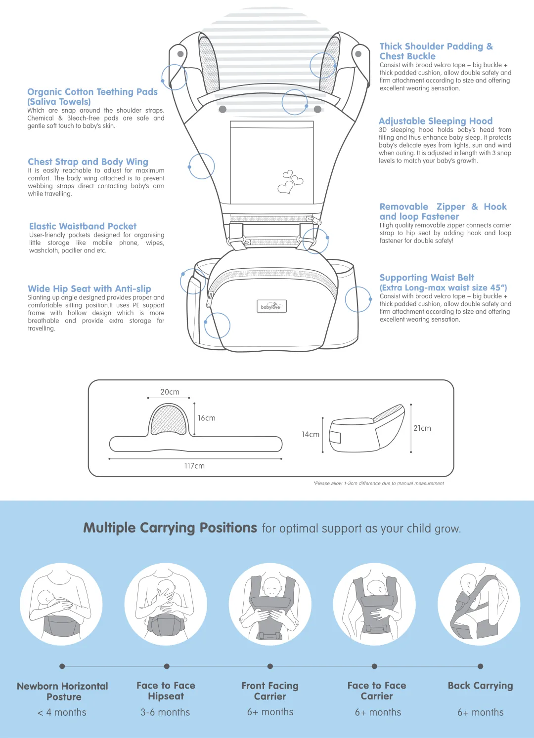 Babylove Kangoo Hip Seat + Carrier V3 