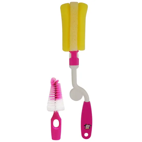 Basilic Bottle Brush Sponge & Nylon PINK