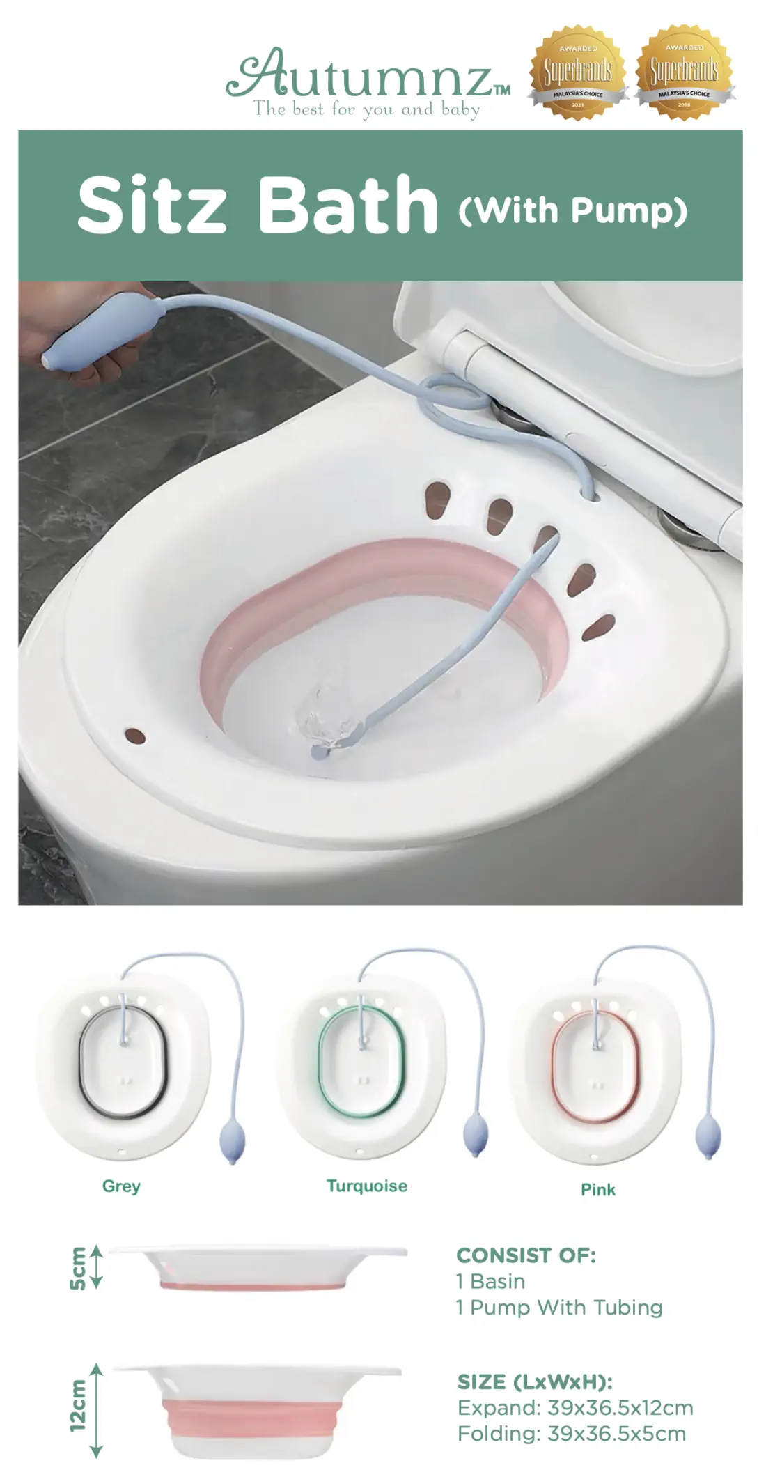 Autumnz Sitz Bath With Pump