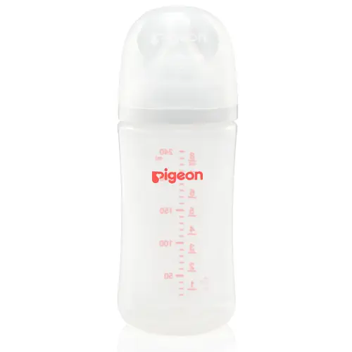 Pigeon SofTouch Wide-Neck PP Feeding Bottle 240ml Single PLAIN