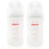 Pigeon SofTouch Wide-Neck PP Feeding Bottle 240ml TWIN PLAIN