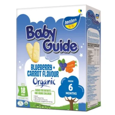 Tenten ORGANIC Baby Guide Rusks BLUEBERRY & CARROT