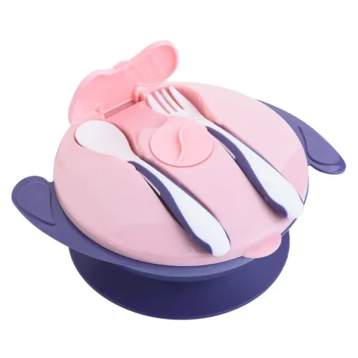 Autumnz Baby Suction Bowl With Fork & Spoon LAVENDER