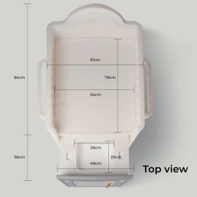 Quinton Multifunction Changing Table Top VIew DIMENSION