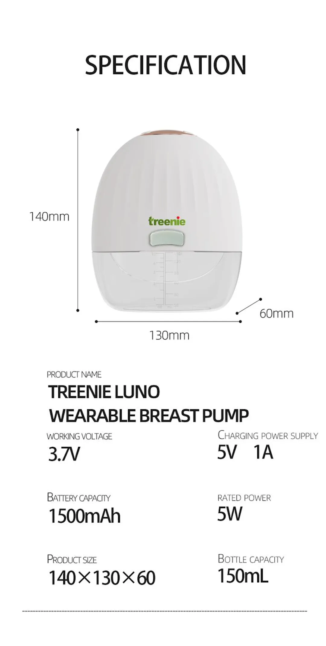 Treenie Luna Wearable Breast Pump