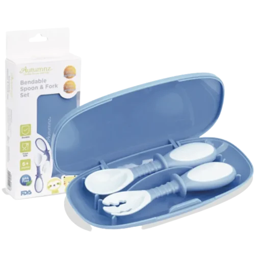 Autumnz Bendable Spoon & Fork Set BLUE