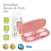 Autumnz Bendable Spoon & Fork Set PINK