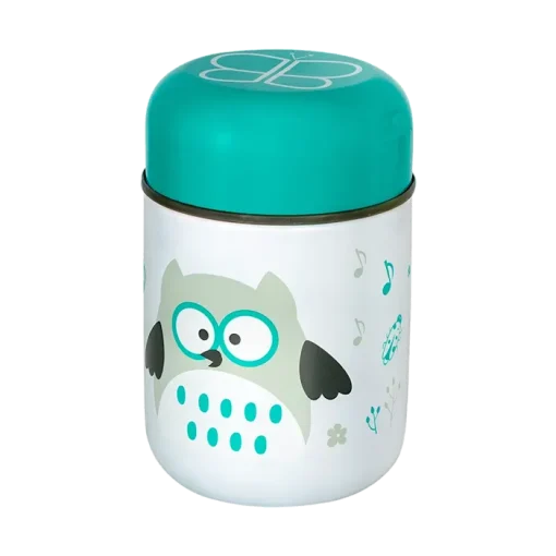 Bbluv Food Insulated Food Container With Bowl & Spoon AQUA OWL