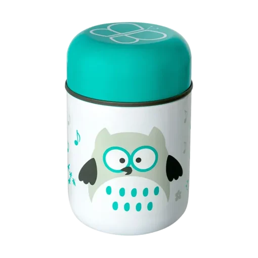 Bbluv Food Insulated Food Container With Bowl & Spoon AQUA OWL