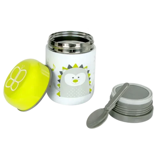 Bbluv Food Insulated Food Container With Bowl & Spoon LIME HEDGEHOG