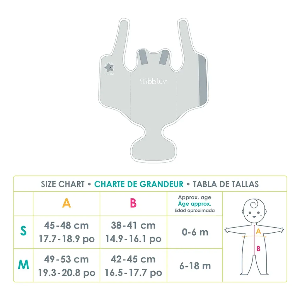 Bbluv Wrap Neoprene Baby Wetsuit SIZE CHART