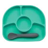 Bbluv Yumi Anti-Spill Silicone Plate & Spoon AQUA