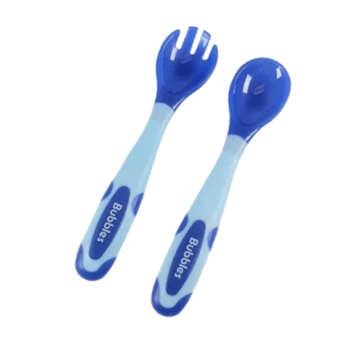 Bubbles Travel Fork & Spoon Set BLUE