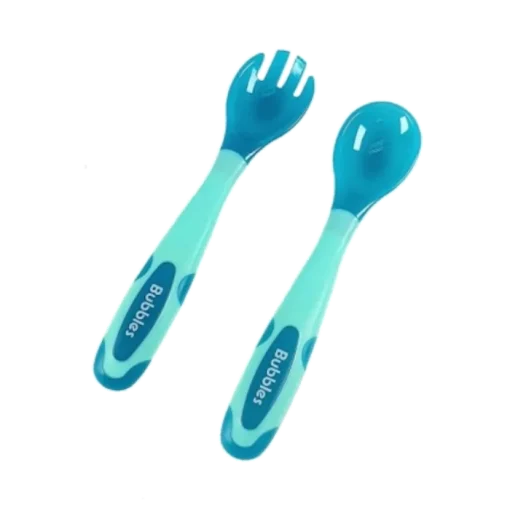 Bubbles Travel Fork & Spoon Set GREEN